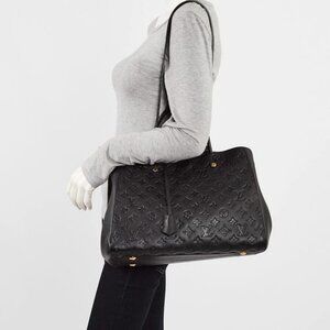 Louis Vuitton Black Monogram Empreinte Montaigne GM Bag